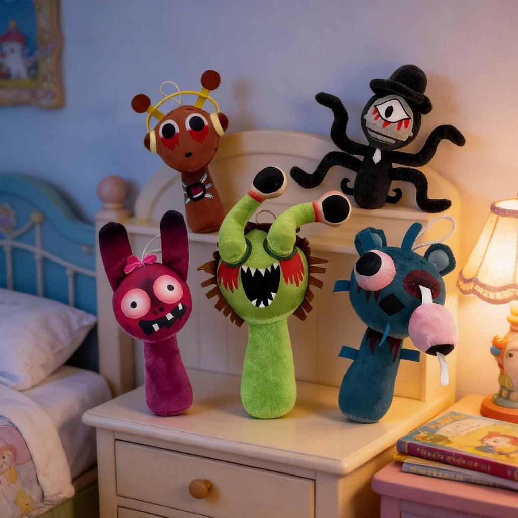5 Pcs Halloween Plush Toys Horror Fans Soft Stuffed Doll, 8'' Plushies Gifts for Adult, Stuffed Toys Dolls Gifts for Birthday Goodie Bag Fillers Halloween Party Favors | Plushies Gifts for Adult, Stuffed Toys Dolls Gifts for Birthday Goodie Bag Fillers Ha