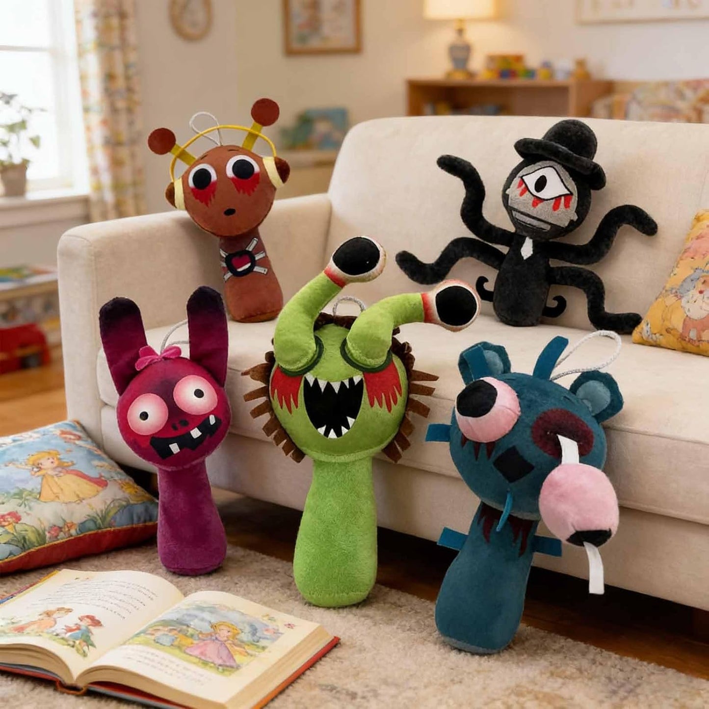 5 Pcs Halloween Plush Toys Horror Fans Soft Stuffed Doll, 8'' Plushies Gifts for Adult, Stuffed Toys Dolls Gifts for Birthday Goodie Bag Fillers Halloween Party Favors | Plushies Gifts for Adult, Stuffed Toys Dolls Gifts for Birthday Goodie Bag Fillers Ha
